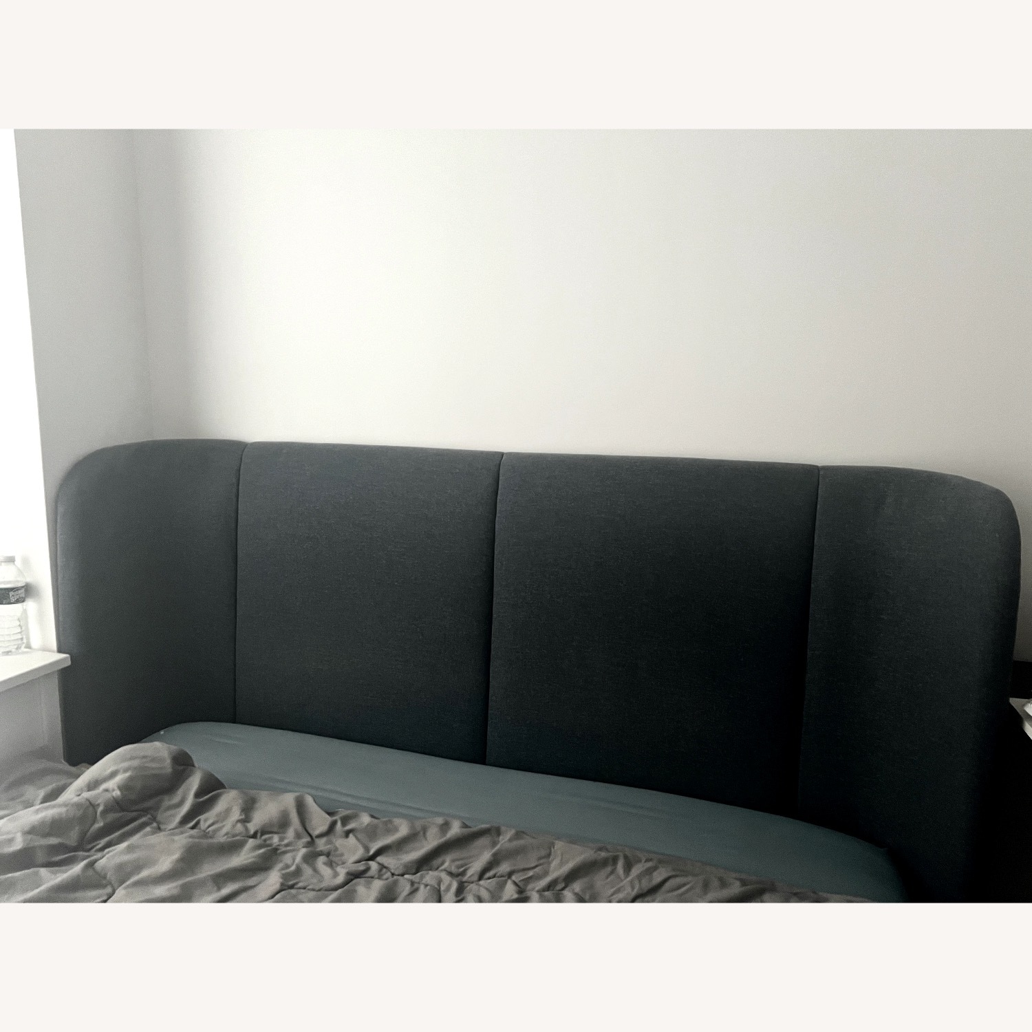 IKEA TUFJORD Light Gray Fabric Queen Bed - image-3