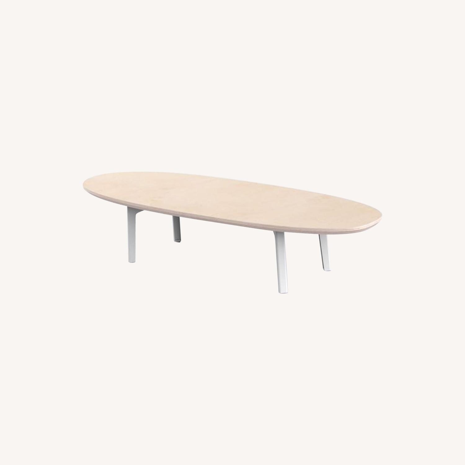 West Elm Floyd Oval Coffee Table – Birch White - image-0