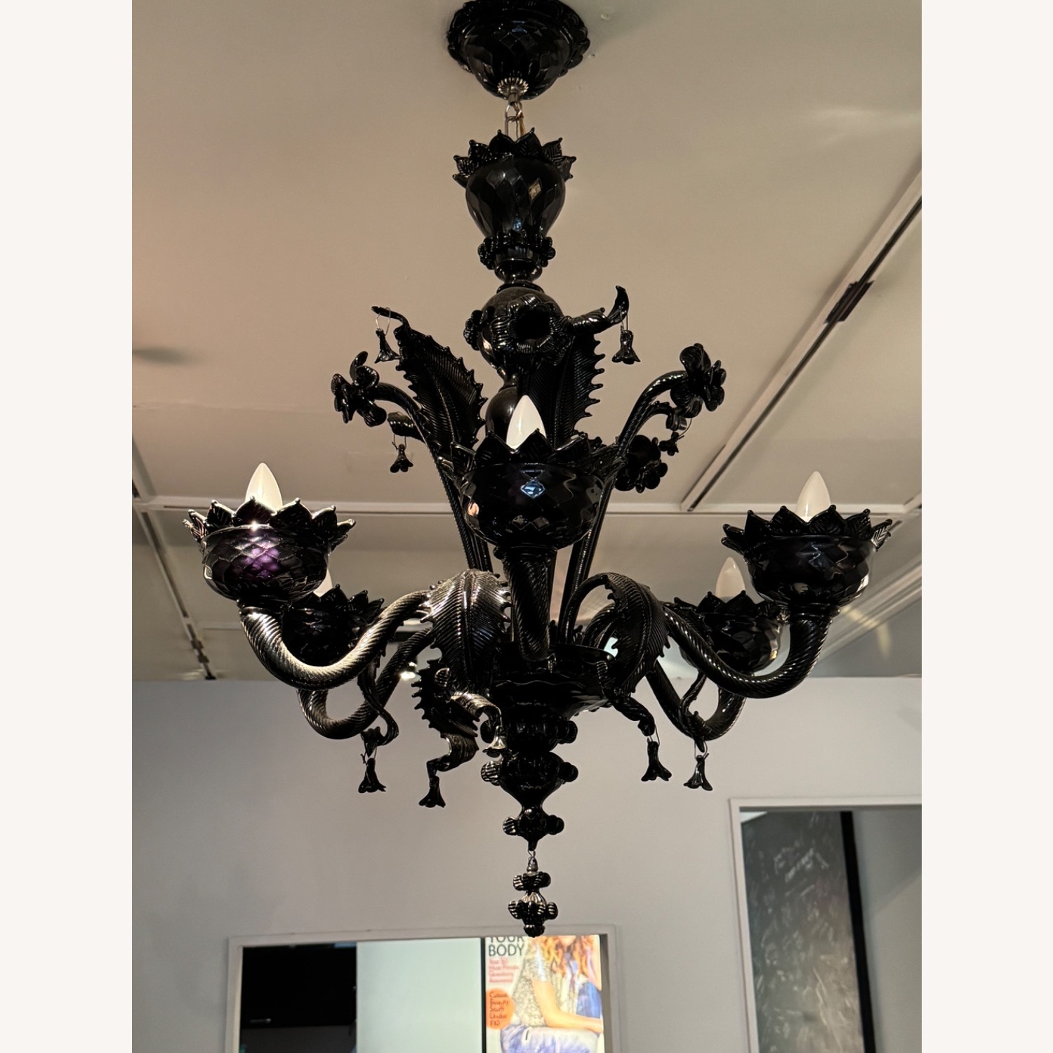 Vintage/Antique Black Ceiling Lamp - image-3