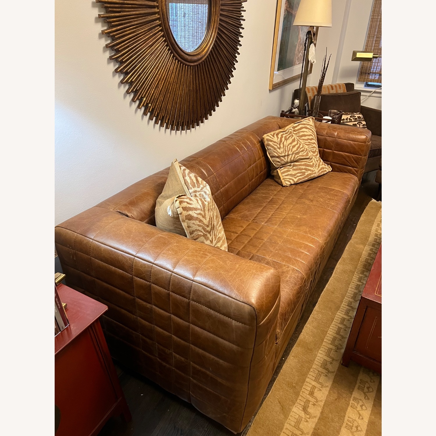 Rustic Leather Sofa  - image-1