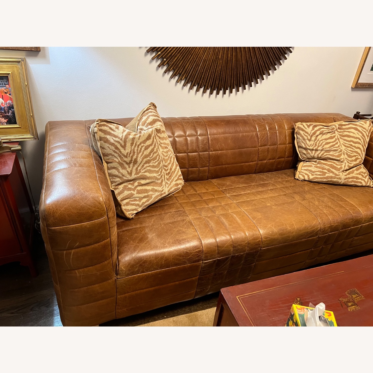 Rustic Leather Sofa  - image-3