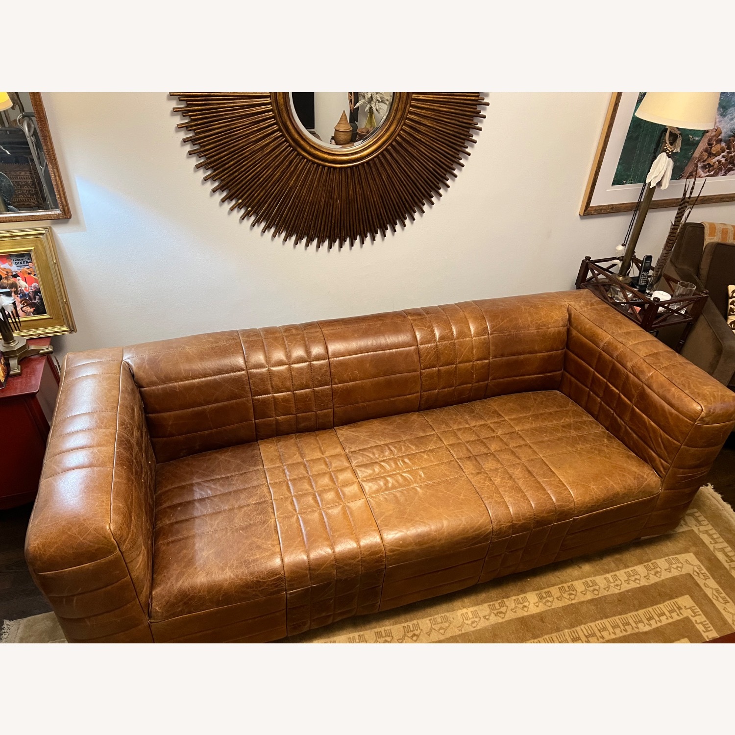 Rustic Leather Sofa  - image-2