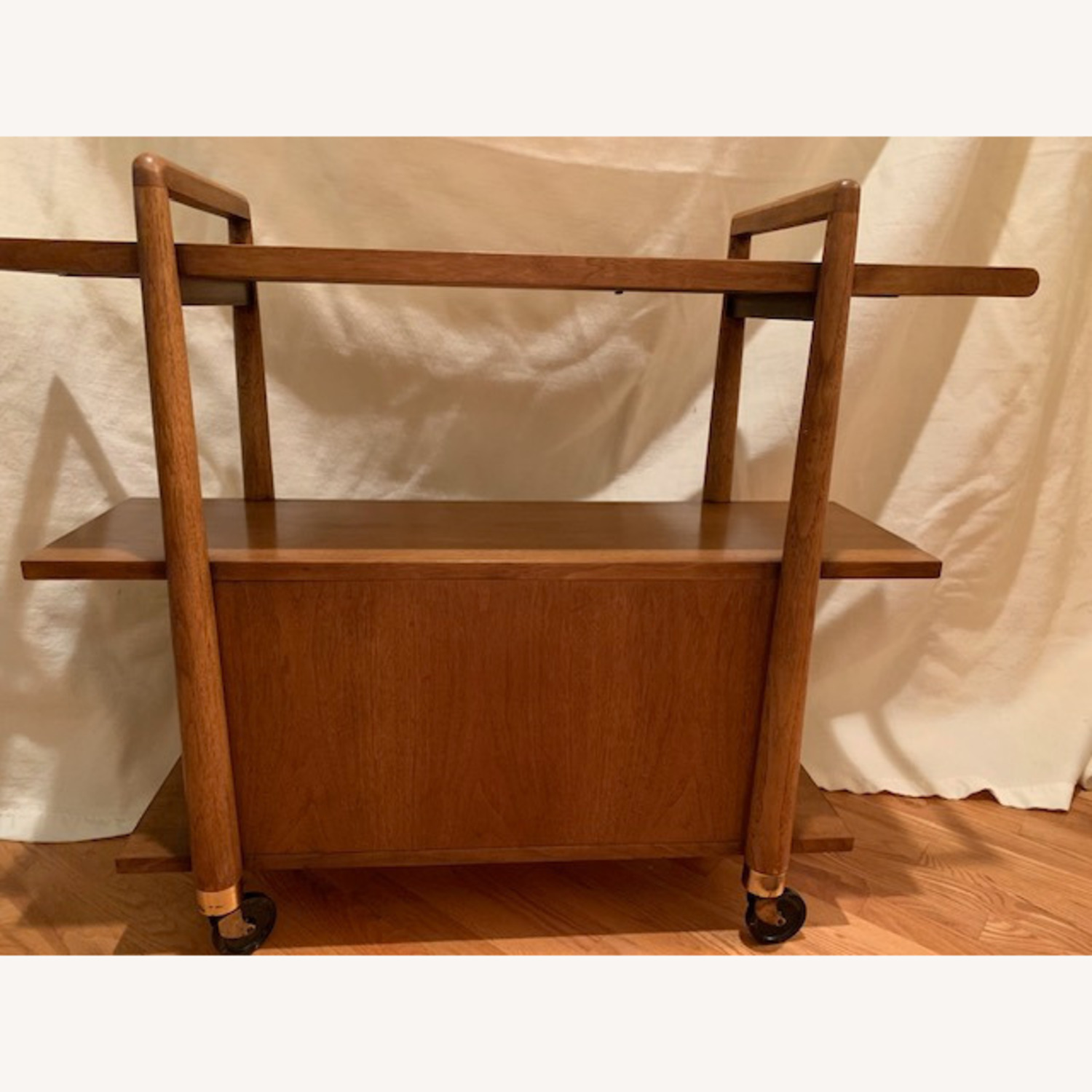 Heywood Wakefield MCM Vtg Bar Cart Storage Cabinet - image-3