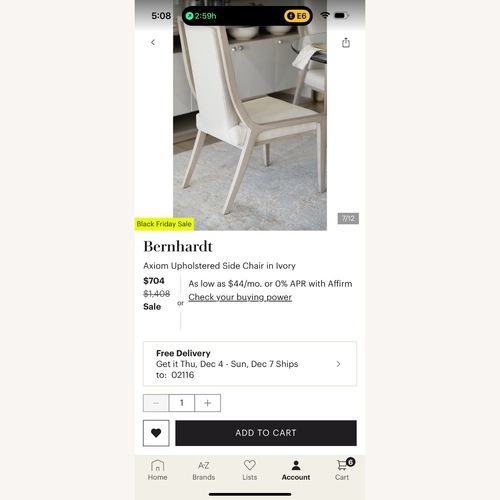 Used Bernhardt Natural Fabric Dining Chairs for sale on AptDeco