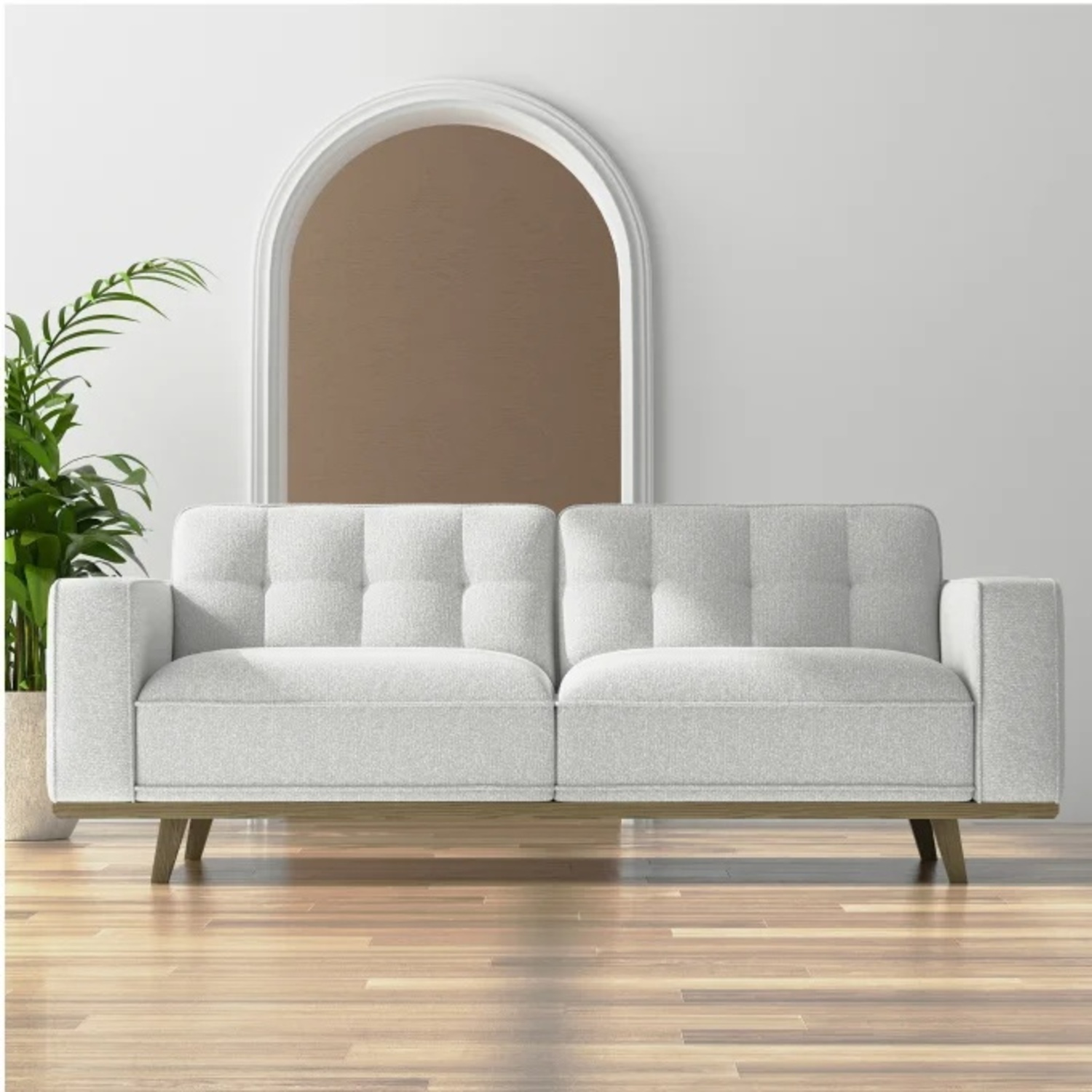 Light Gray Fabric 3+ Seater Sofa - image-4