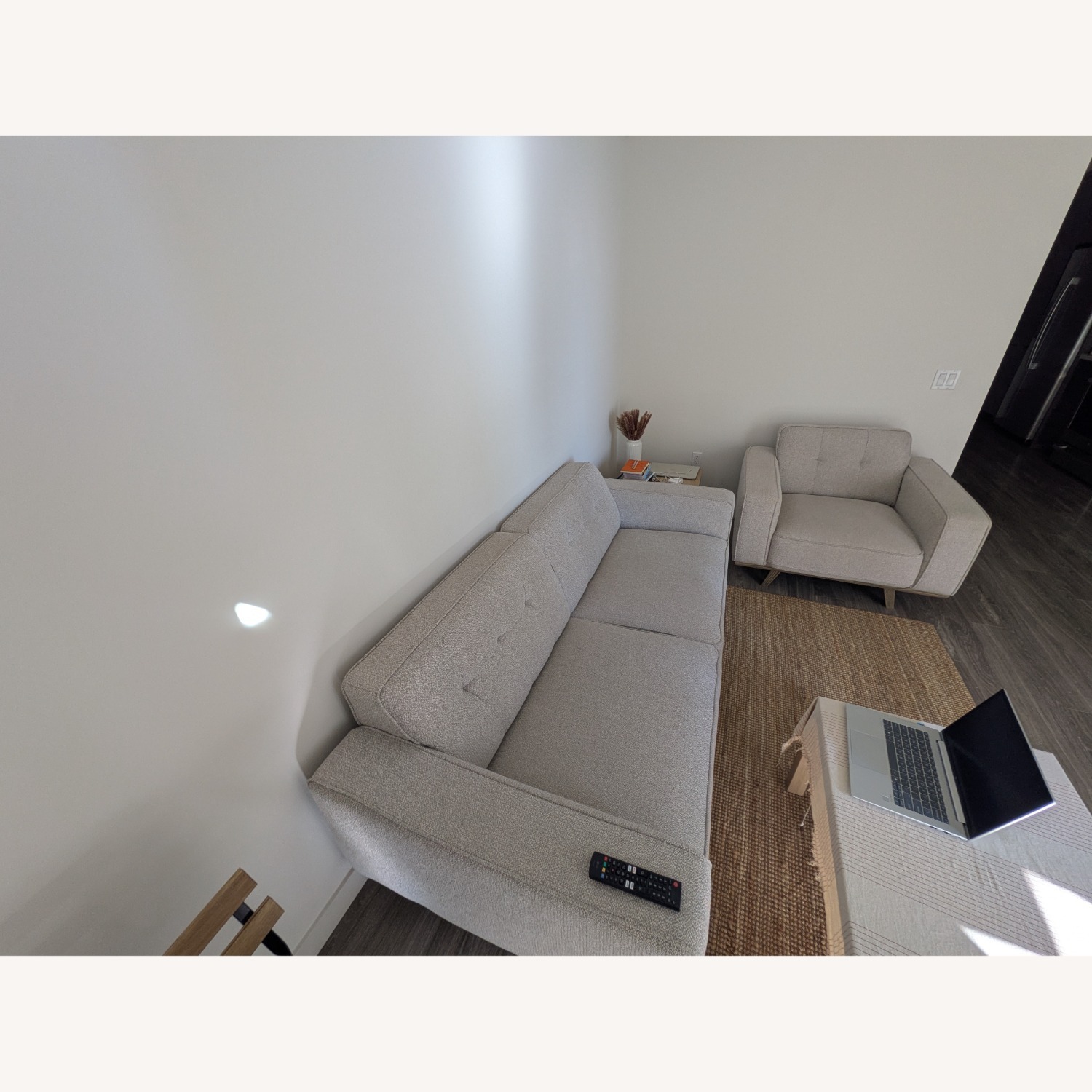 Light Gray Fabric 3+ Seater Sofa - image-2