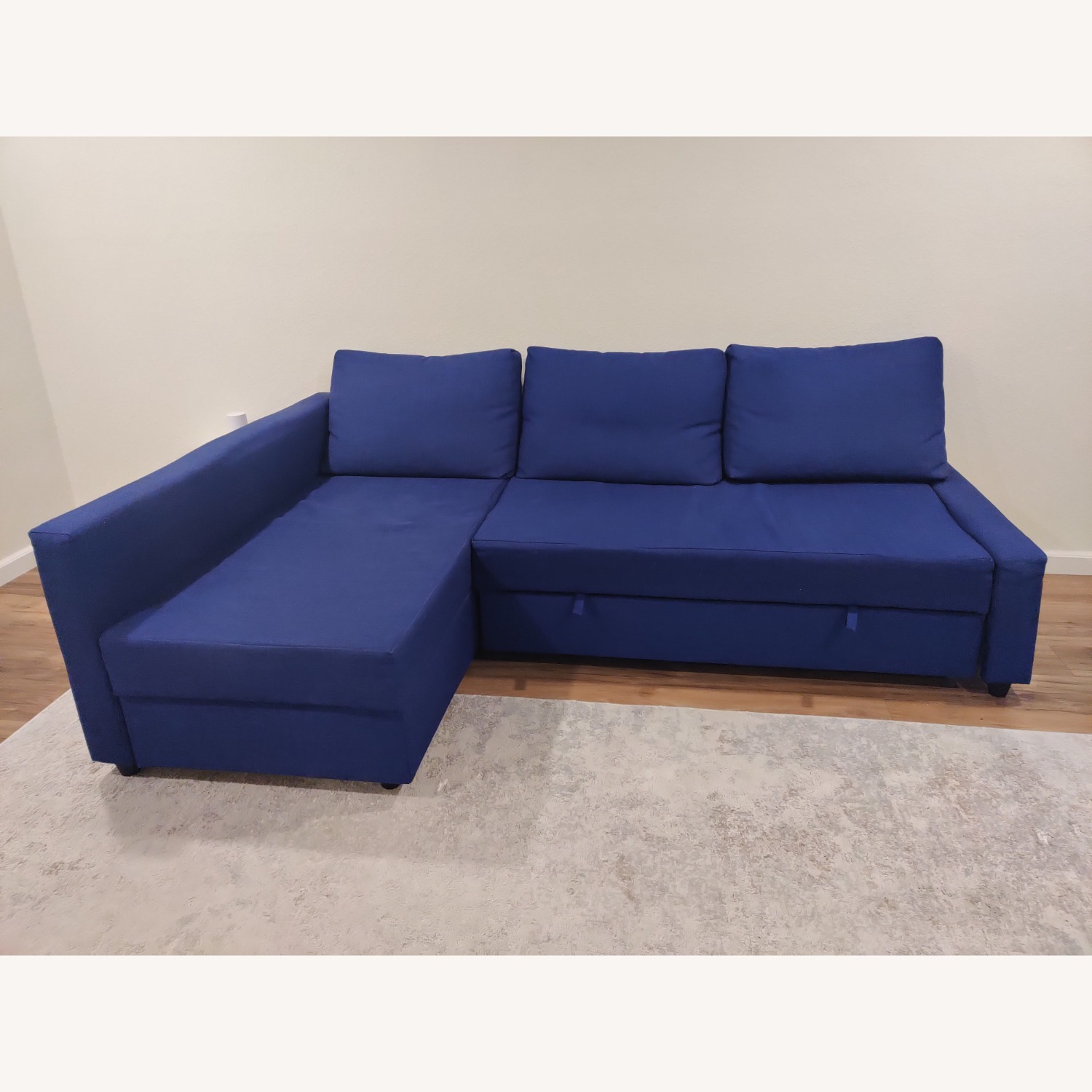 IKEA FRIHETEN Blue Linen 3+ Piece Sectional - image-2
