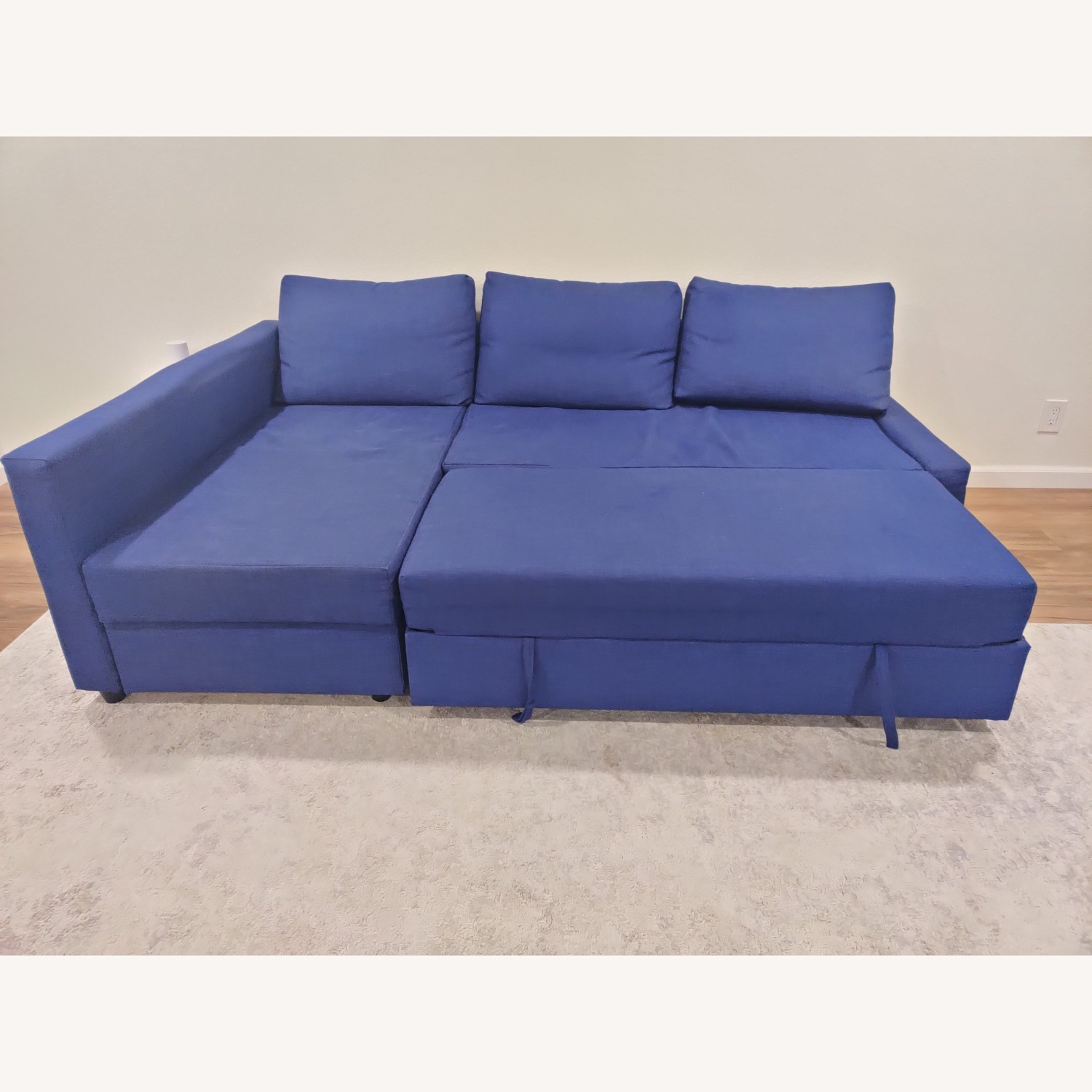 IKEA FRIHETEN Blue Linen 3+ Piece Sectional - image-3