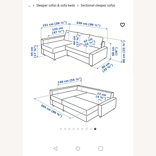 Used IKEA FRIHETEN Blue Linen 3+ Piece Sectional for sale on AptDeco