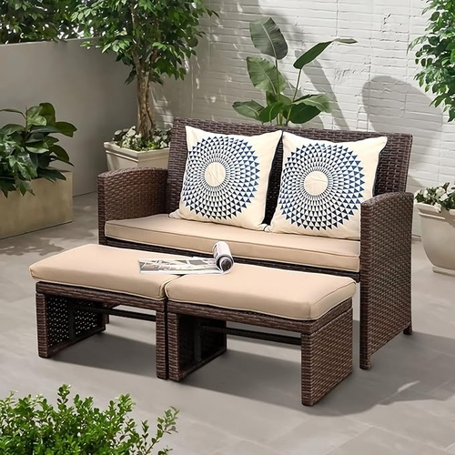 Used Amazon Light Brown Polyurethane Patio Furniture for sale on AptDeco
