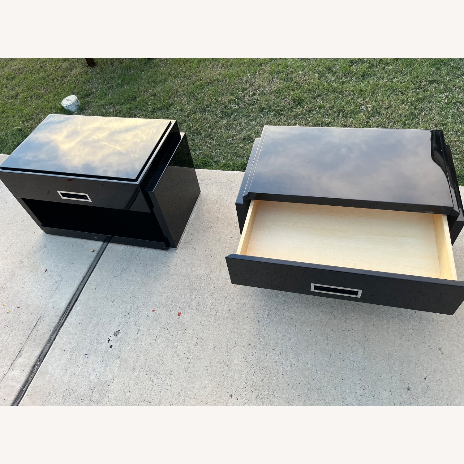 One And Only Black Wood Veneer Nightstands - image-2