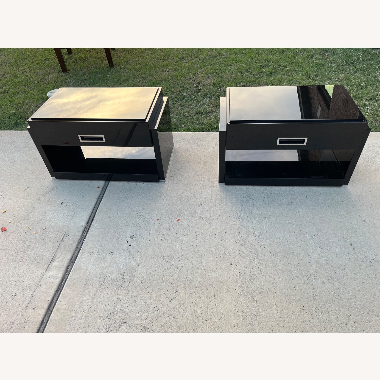 One And Only Black Wood Veneer Nightstands - image-1