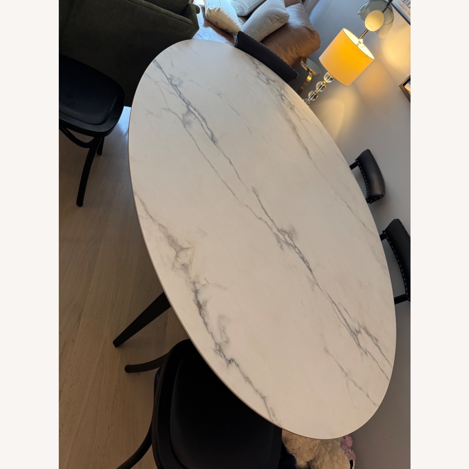 Ligne Roset Odessa White Marble Dining Table - image-4
