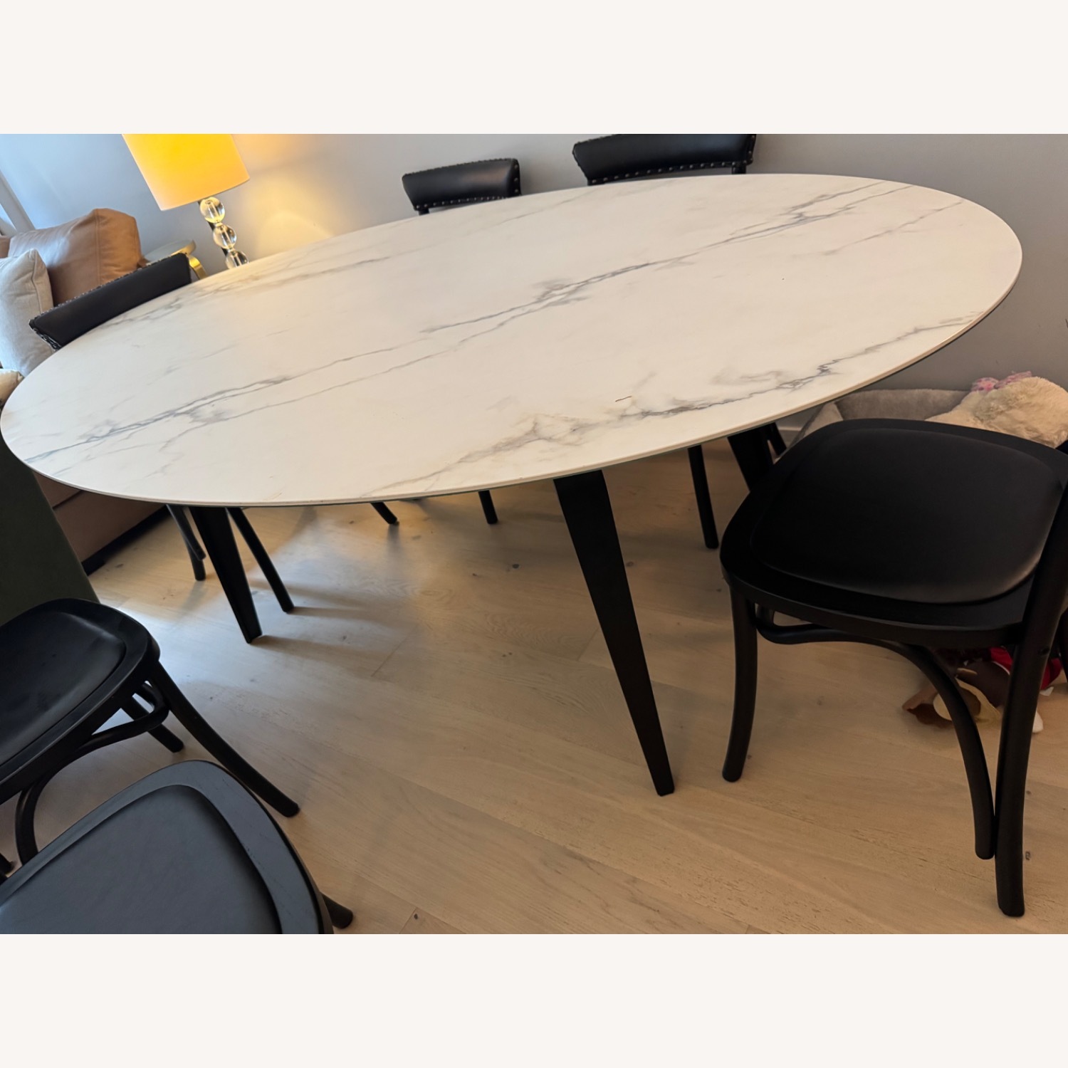 Ligne Roset Odessa White Marble Dining Table - image-1