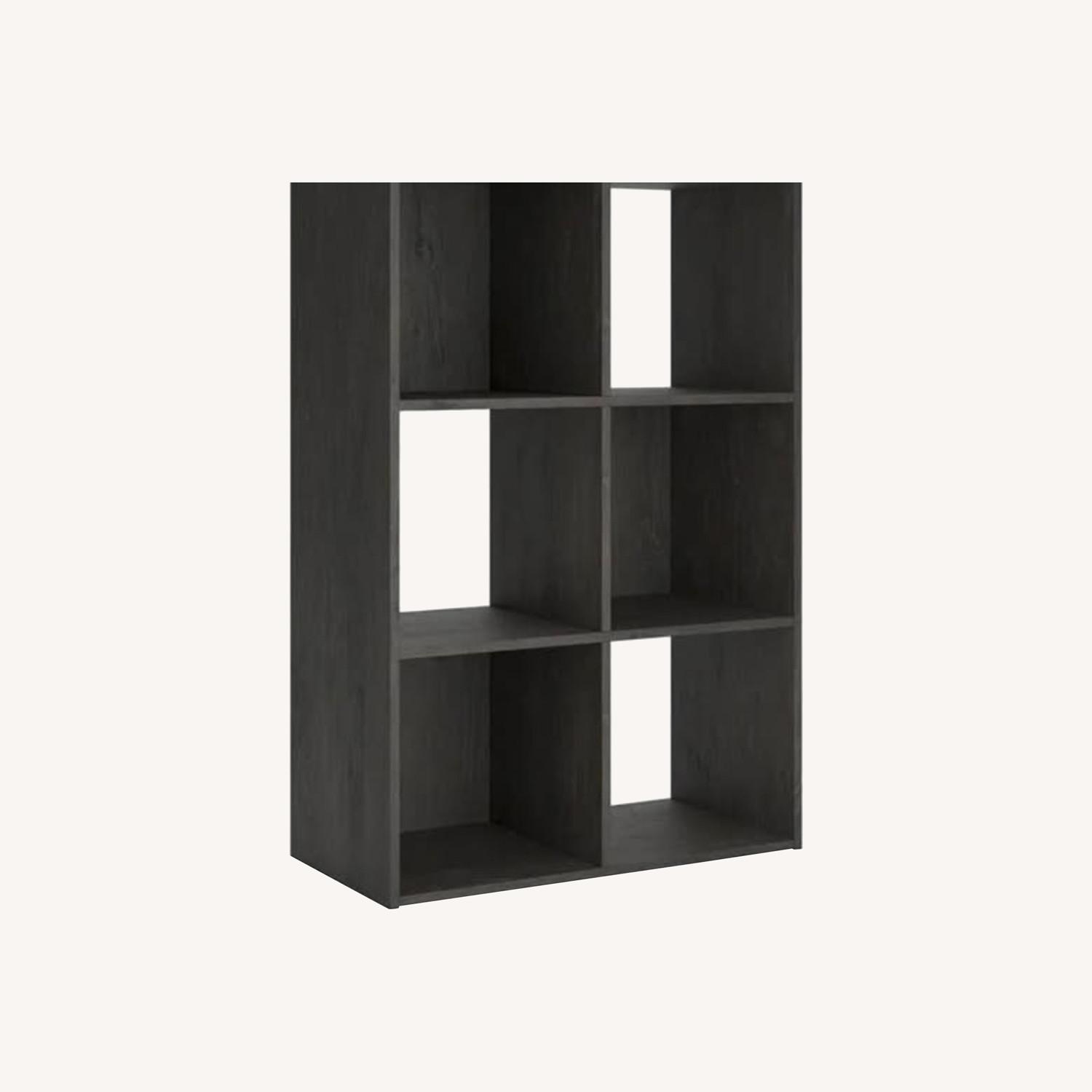 Black 6 Cube Wooden Organizer - image-0