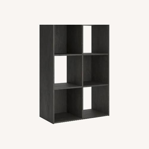 Used Black 6 Cube Wooden Organizer for sale on AptDeco