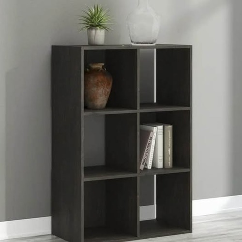 Used Black 6 Cube Wooden Organizer for sale on AptDeco