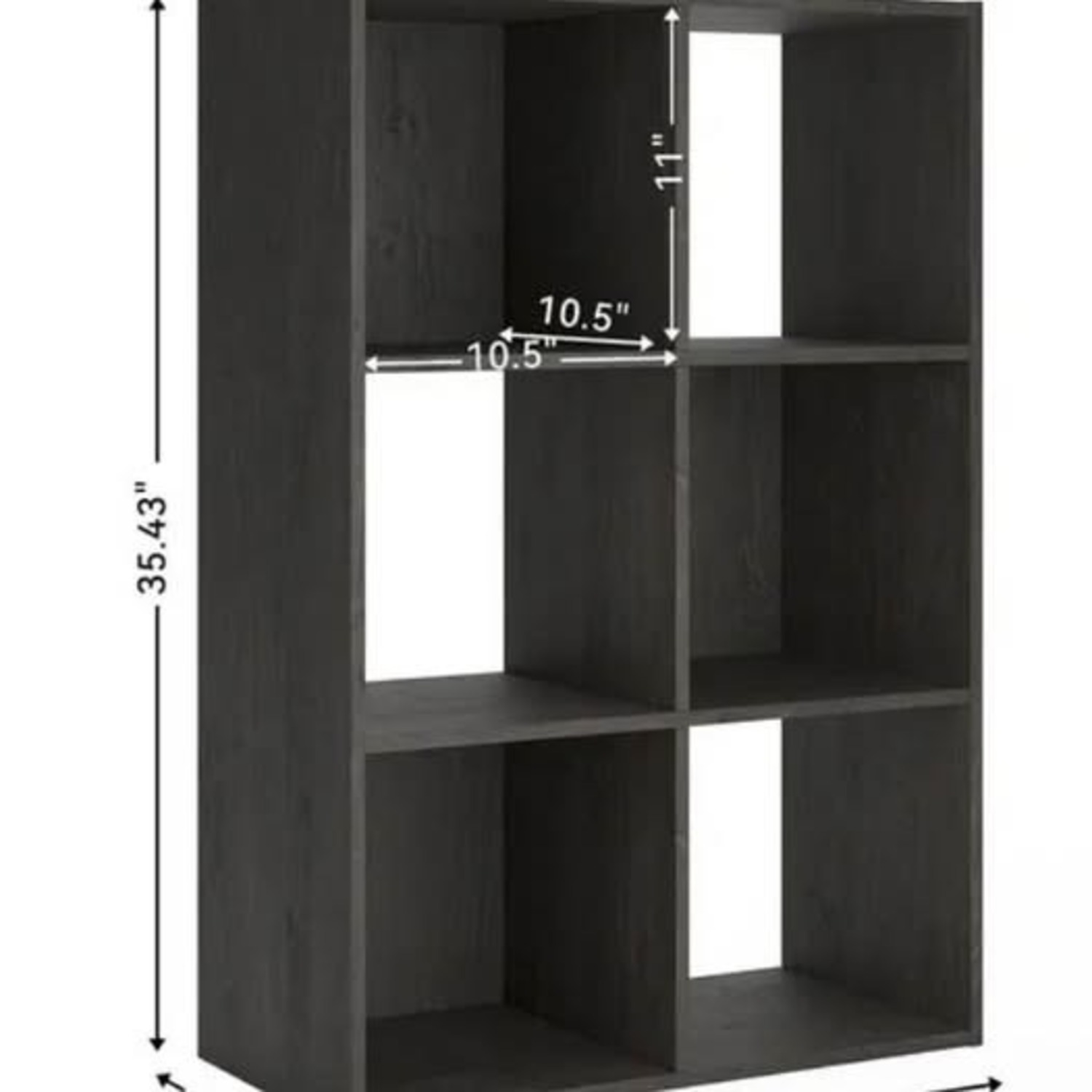 Black 6 Cube Wooden Organizer - image-3