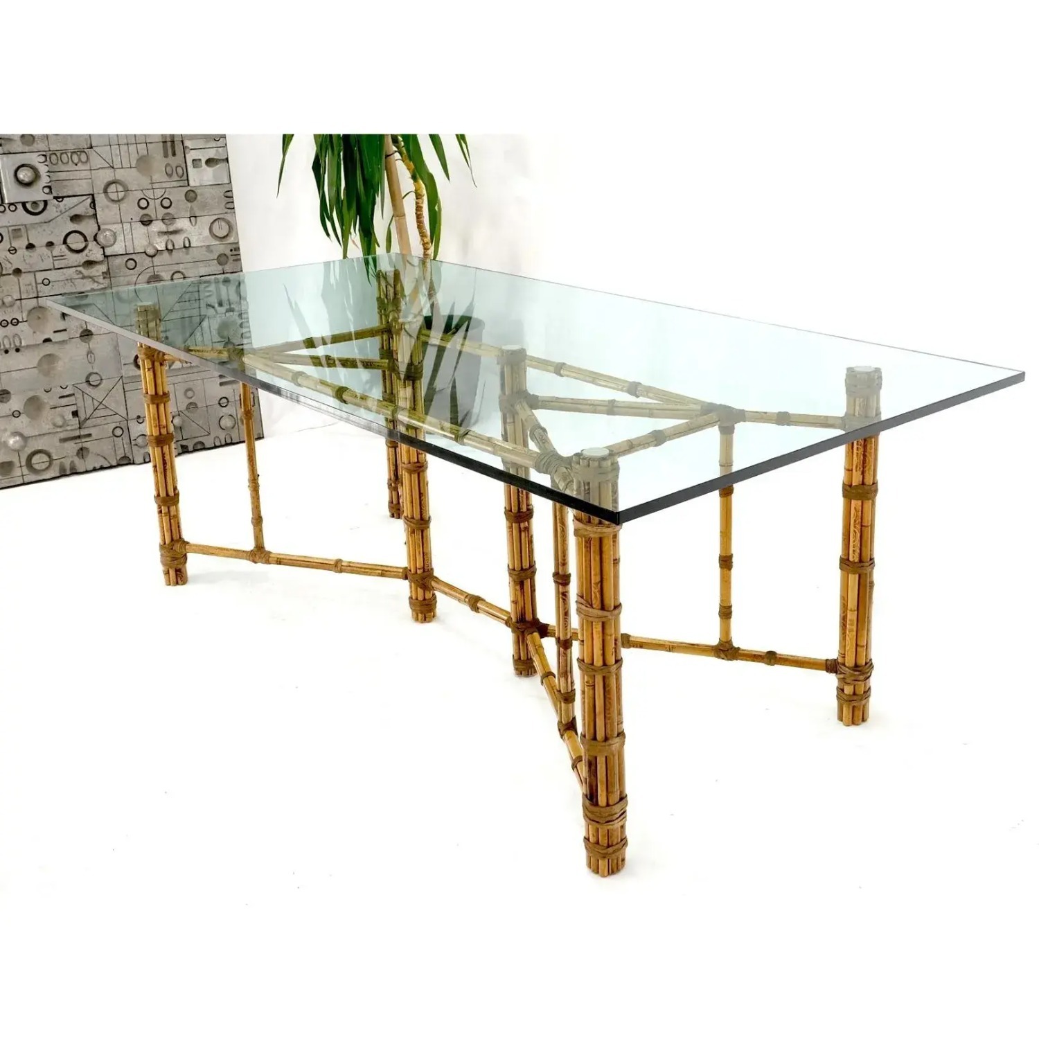 McGuire Antique Glass Dining Table - image-1