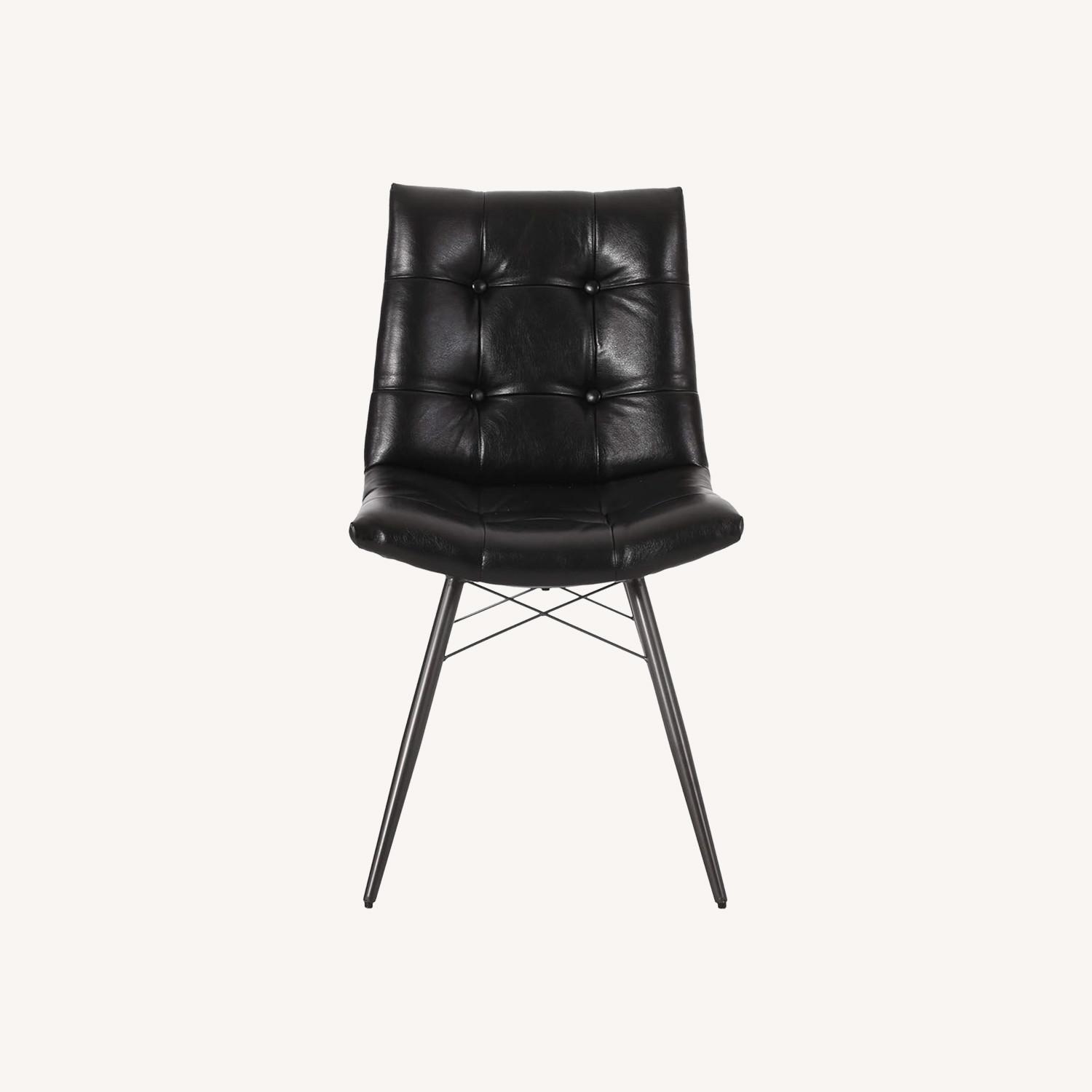 4 Dining Chairs, Dark Brown Leather - image-0