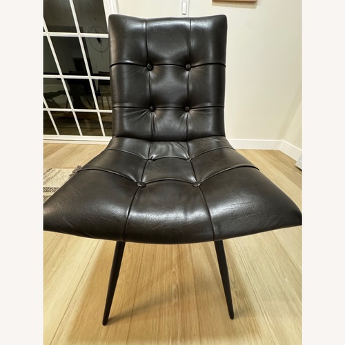 Used 4 Dining Chairs, Dark Brown Leather for sale on AptDeco