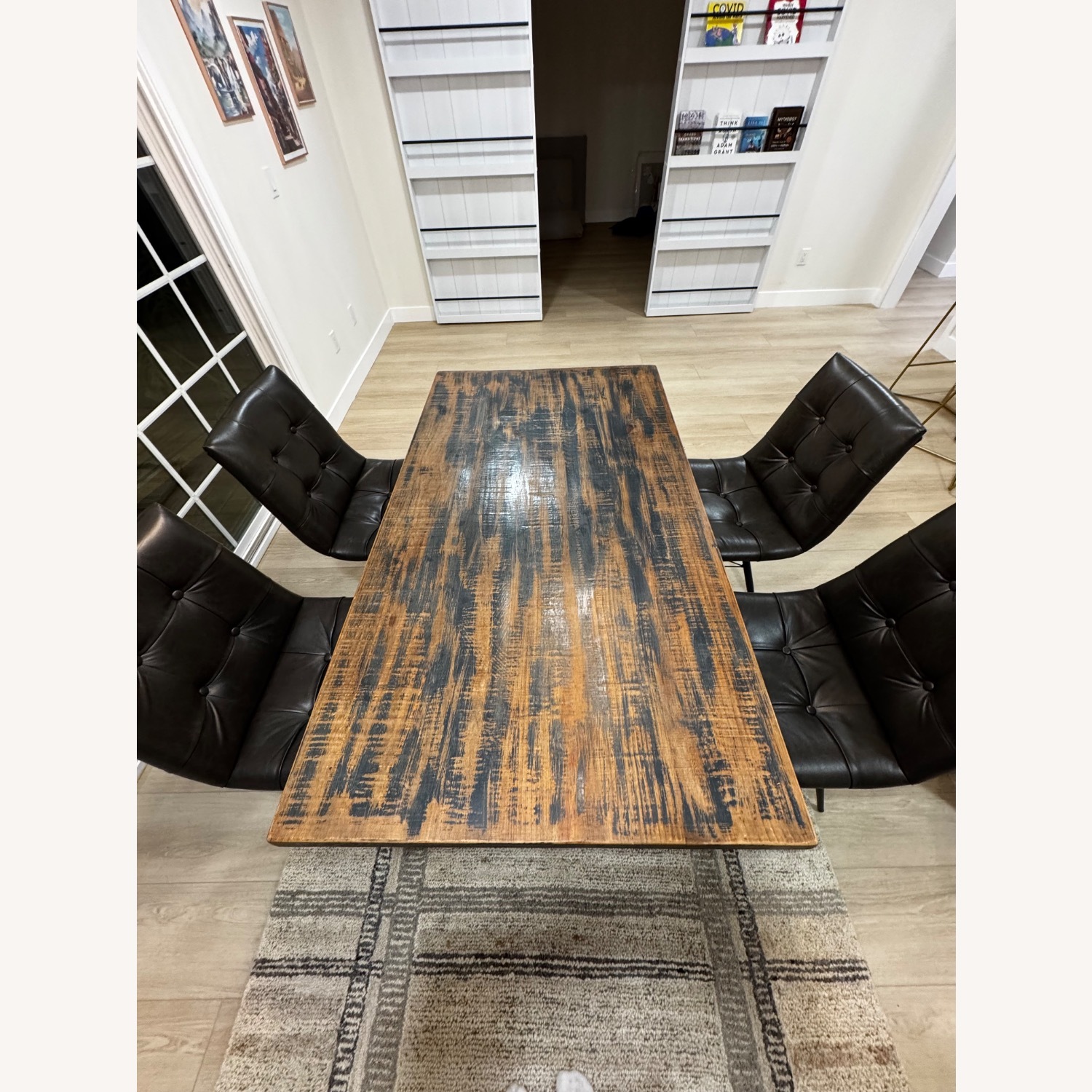 4 Dining Chairs, Dark Brown Leather - image-3