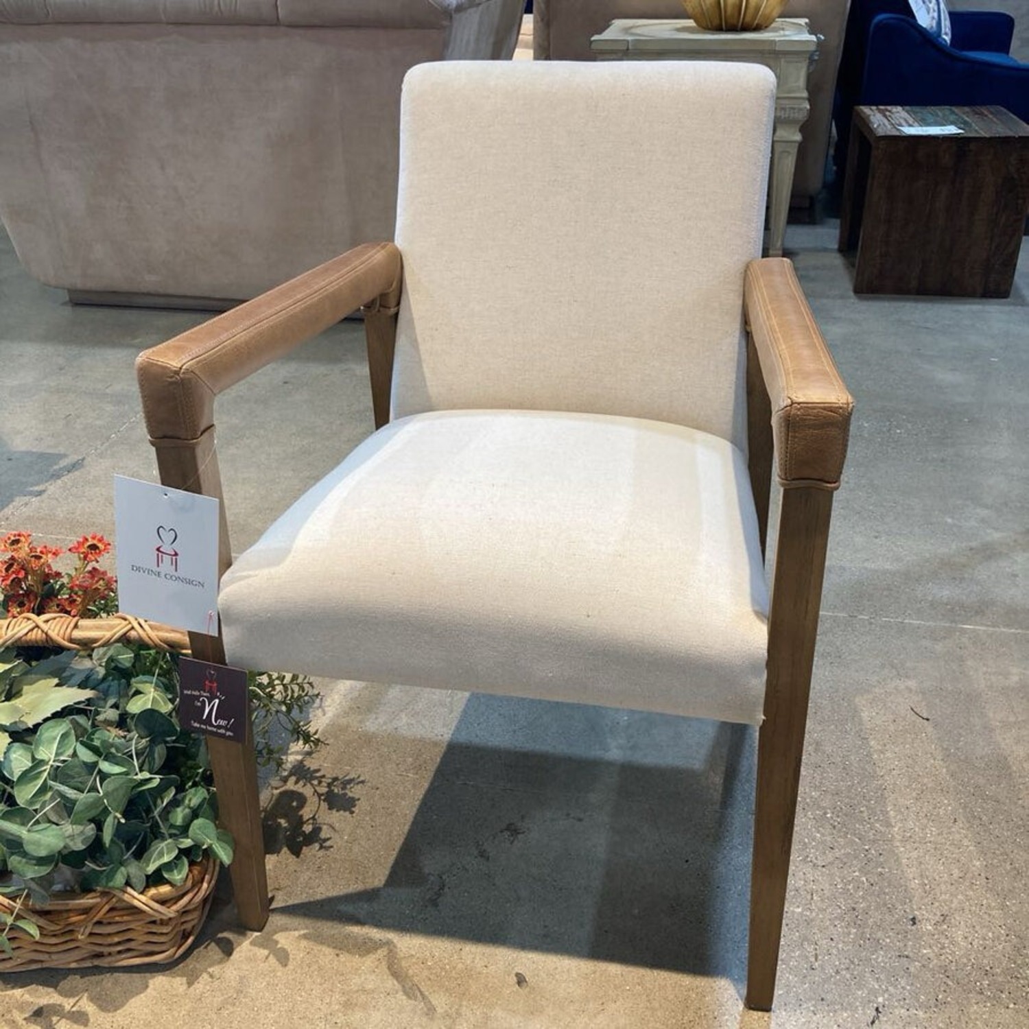 Lulu and Georgia Marla Leather Arms Dining Chair - image-3