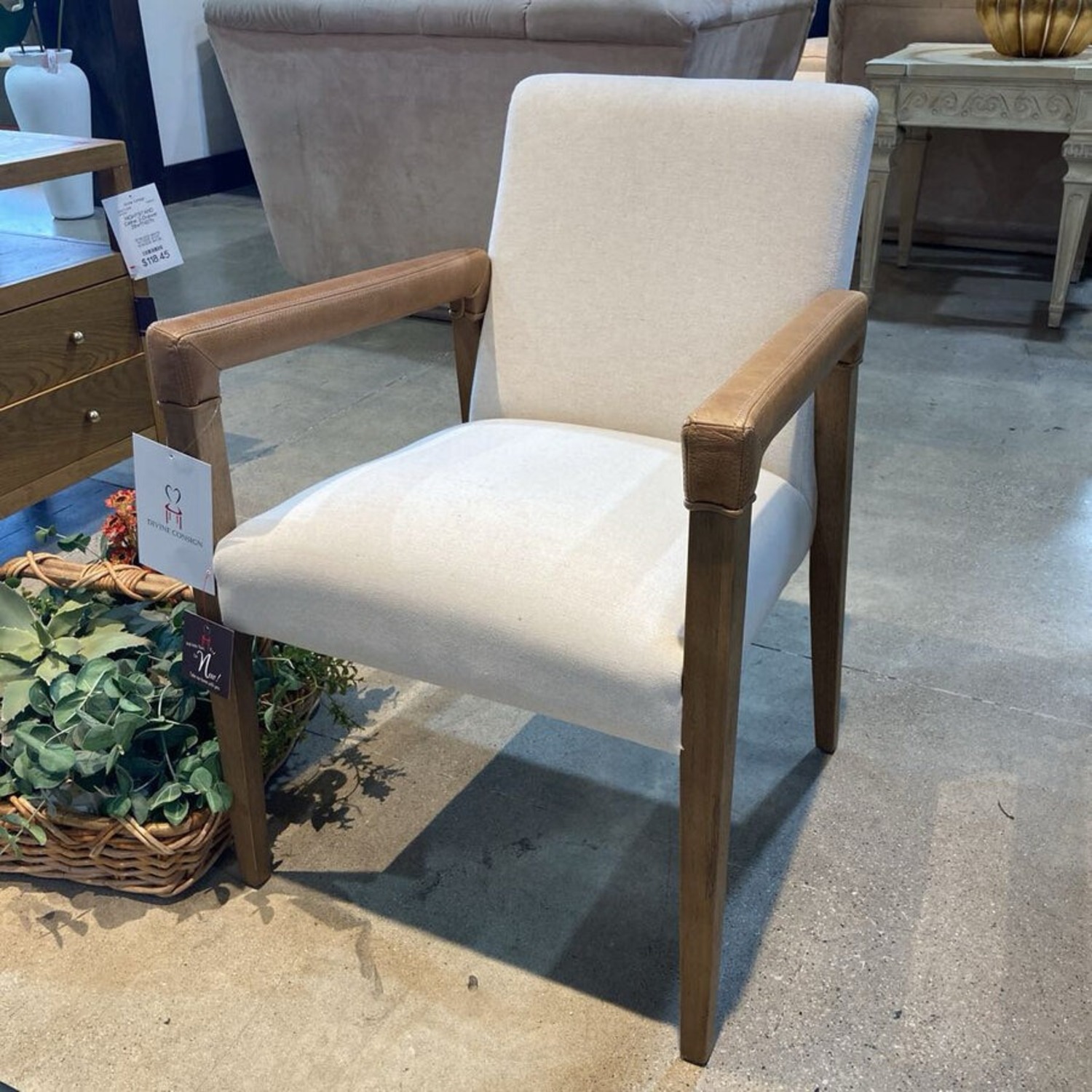 Lulu and Georgia Marla Leather Arms Dining Chair - image-2