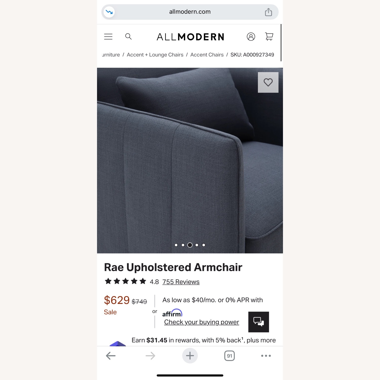 All Modern Rae Armchair Set of 2 - image-6