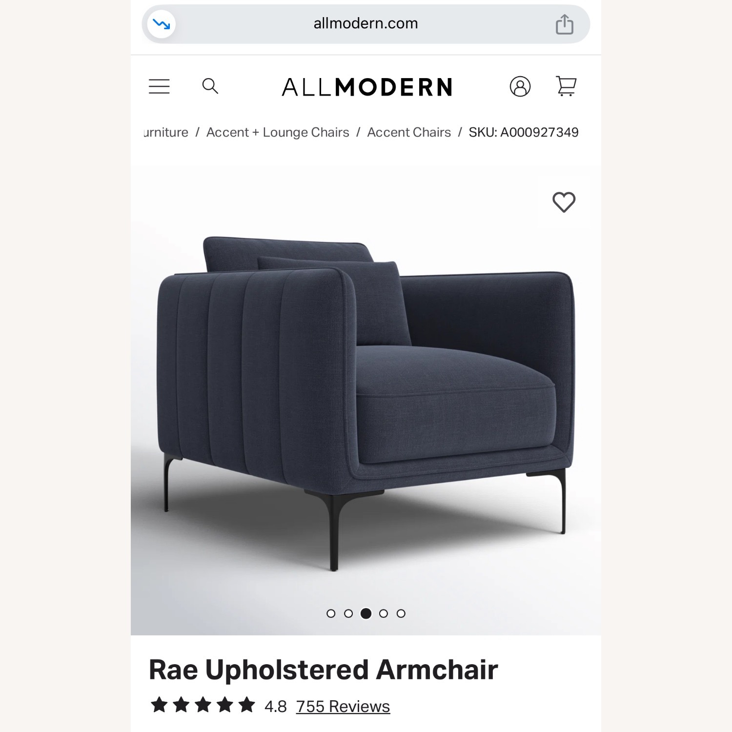 All Modern Rae Armchair Set of 2 - image-1