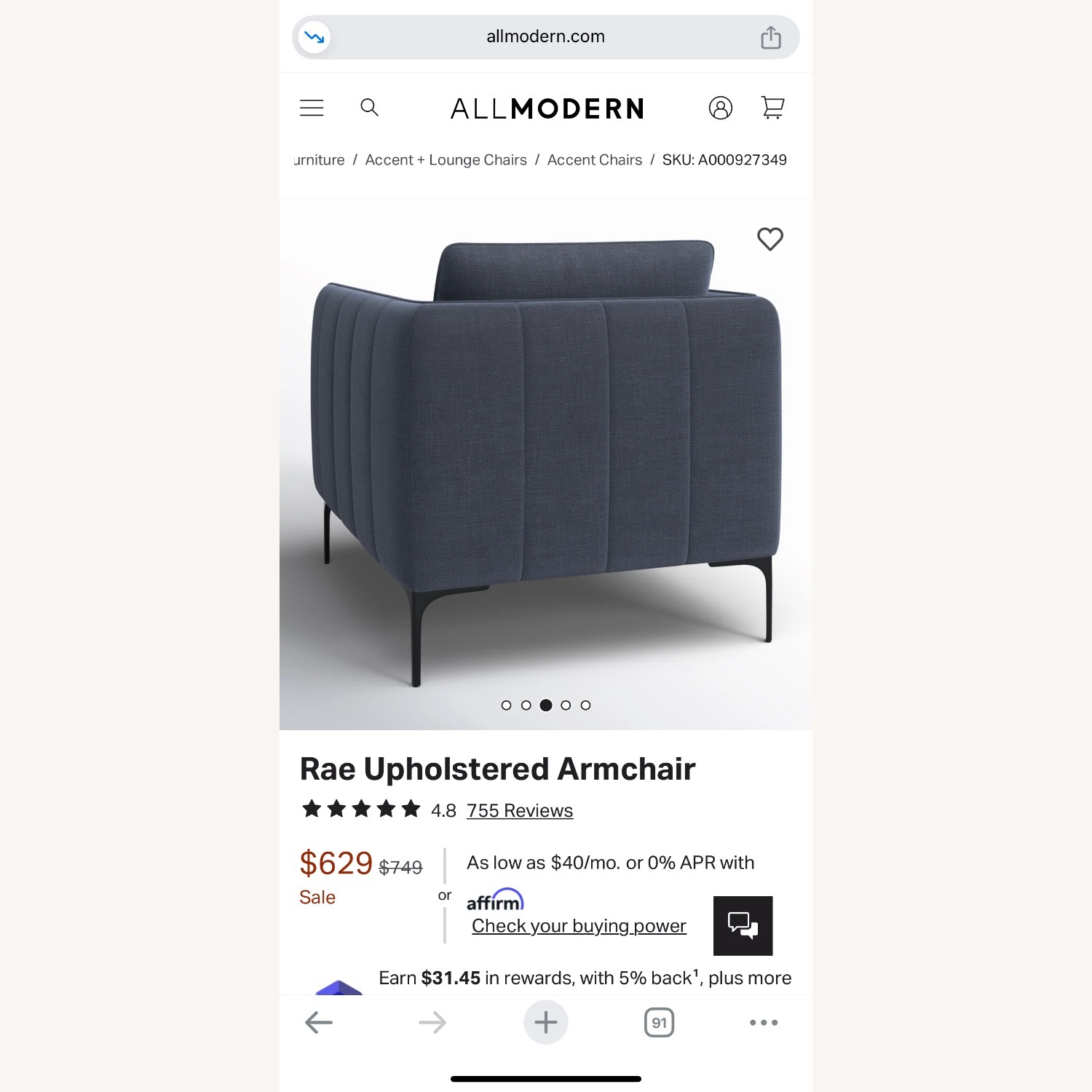 All Modern Rae Armchair Set of 2 - image-7