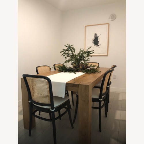 Used Restoration Hardware Reclaimed Oak Parsons Table & Chairs for sale on AptDeco