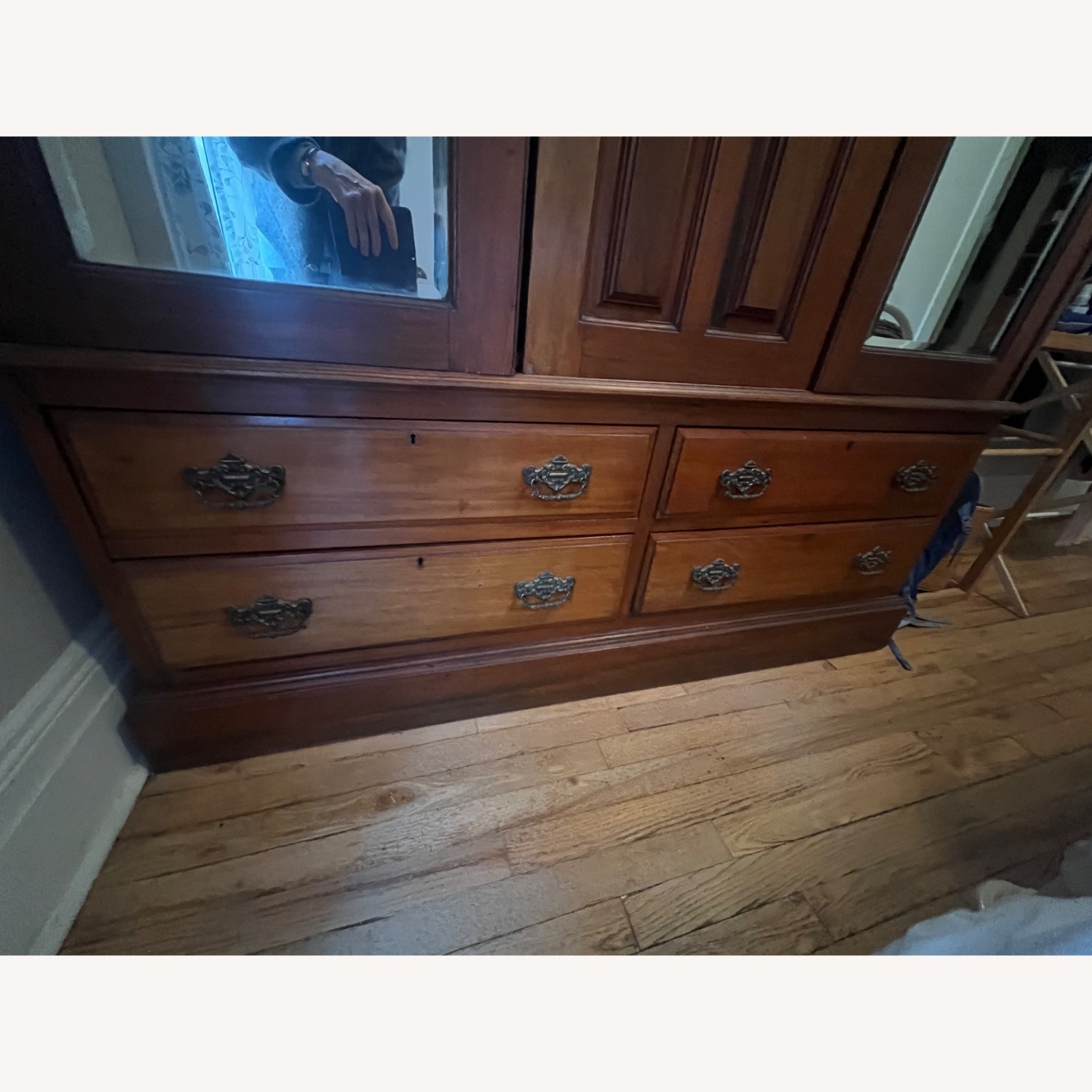 Vintage/Antique Finds Dark Brown Wood Armoire - image-2