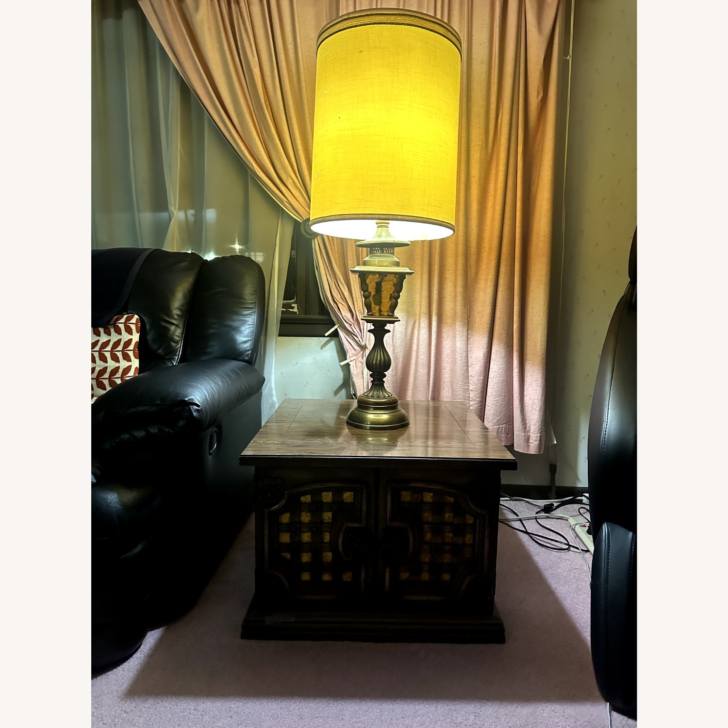 Dark Brown Wood Coffee Table 2 piece - image-4