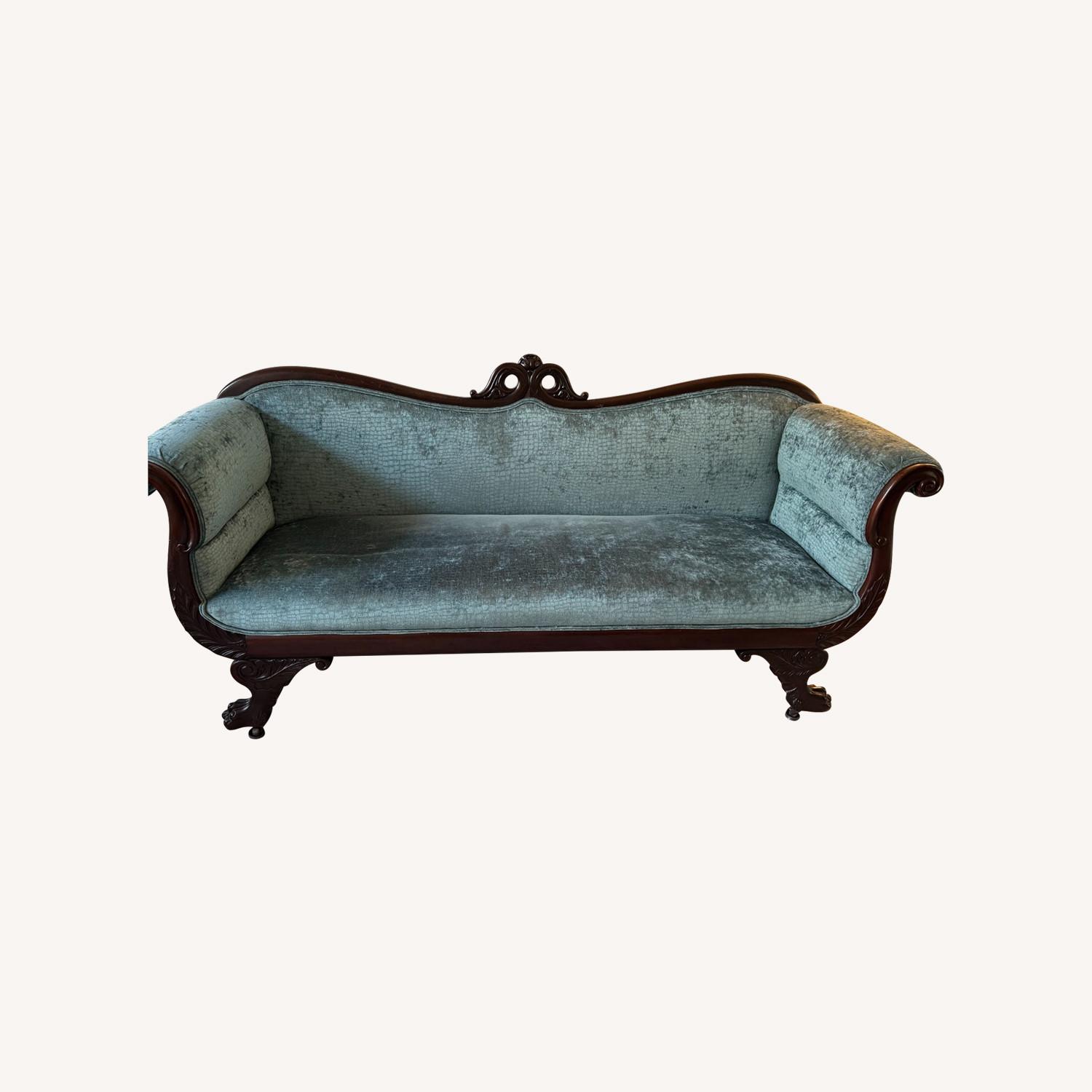 Vintage/Antique Finds Blue Wood 3+ Seater Sofa - image-0