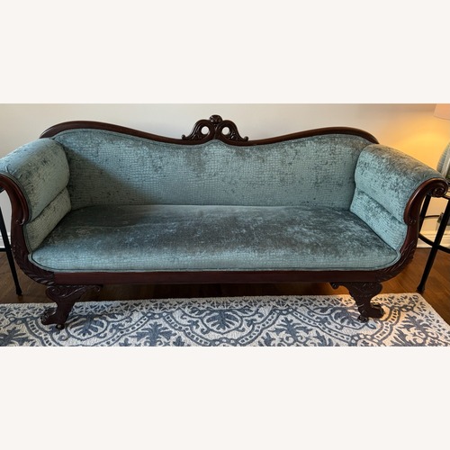 Used Vintage/Antique Finds Blue Wood 3+ Seater Sofa for sale on AptDeco