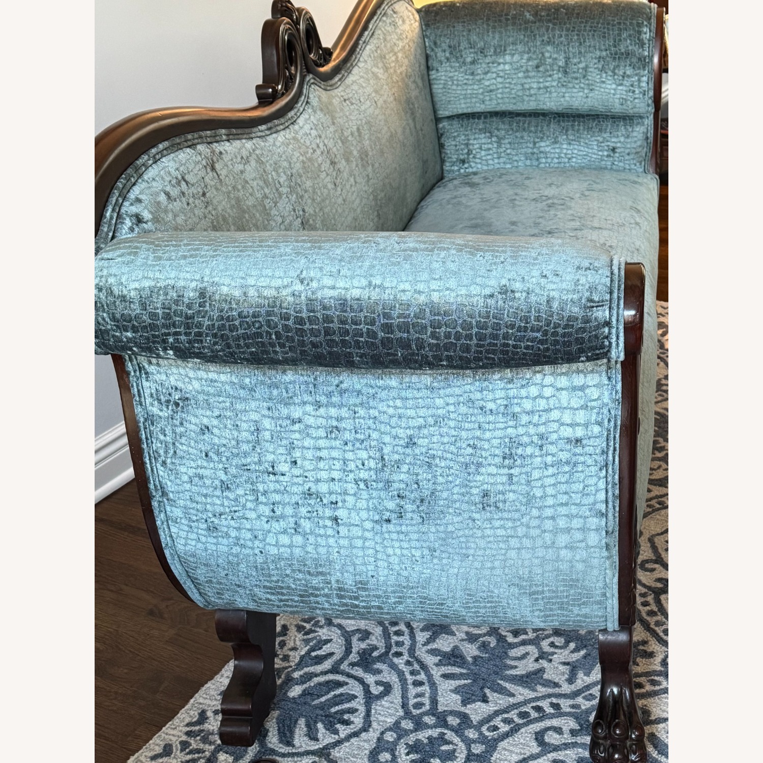Vintage/Antique Finds Blue Wood 3+ Seater Sofa - image-3