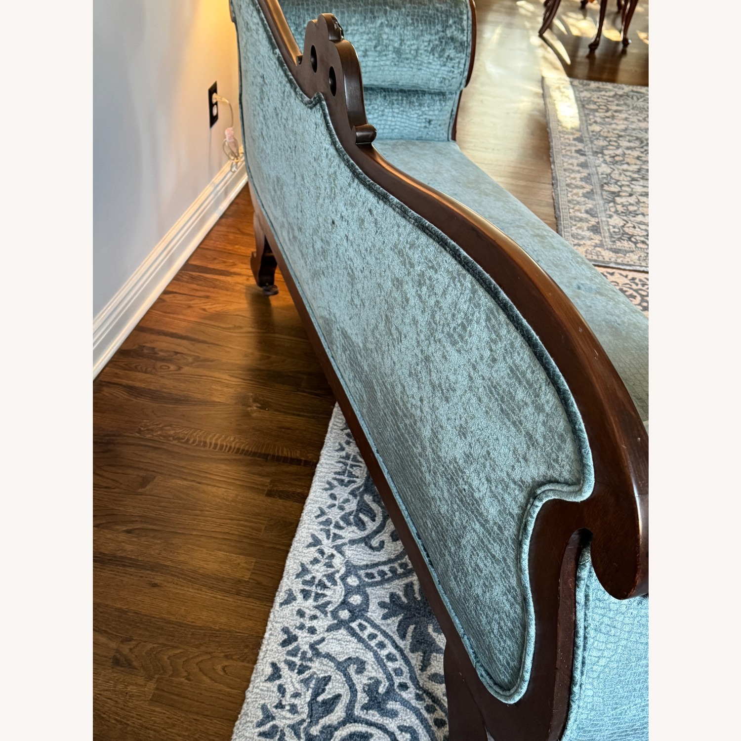 Vintage/Antique Finds Blue Wood 3+ Seater Sofa - image-2