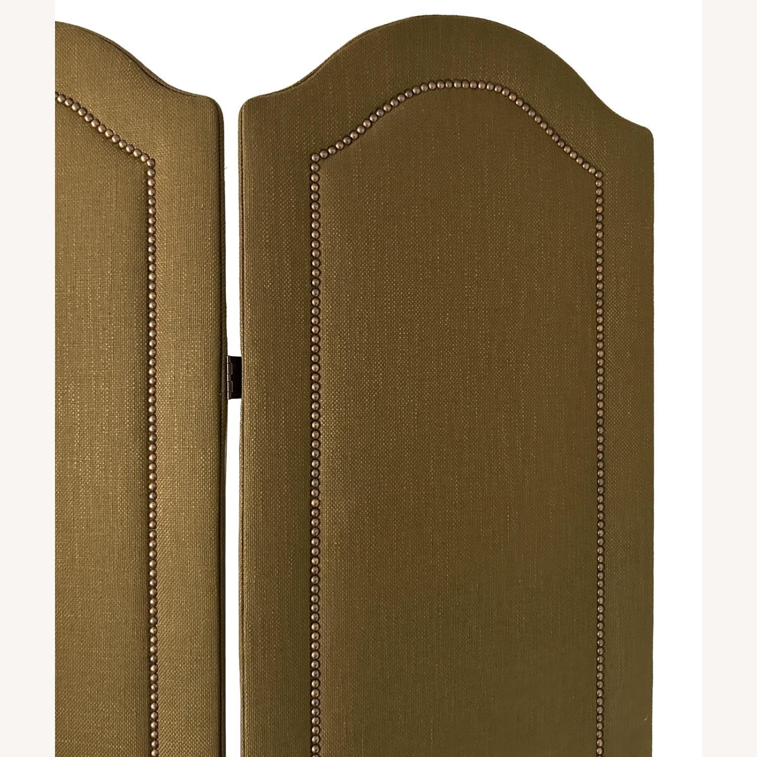 Upholstered Folding Screen with Nailheads - image-2