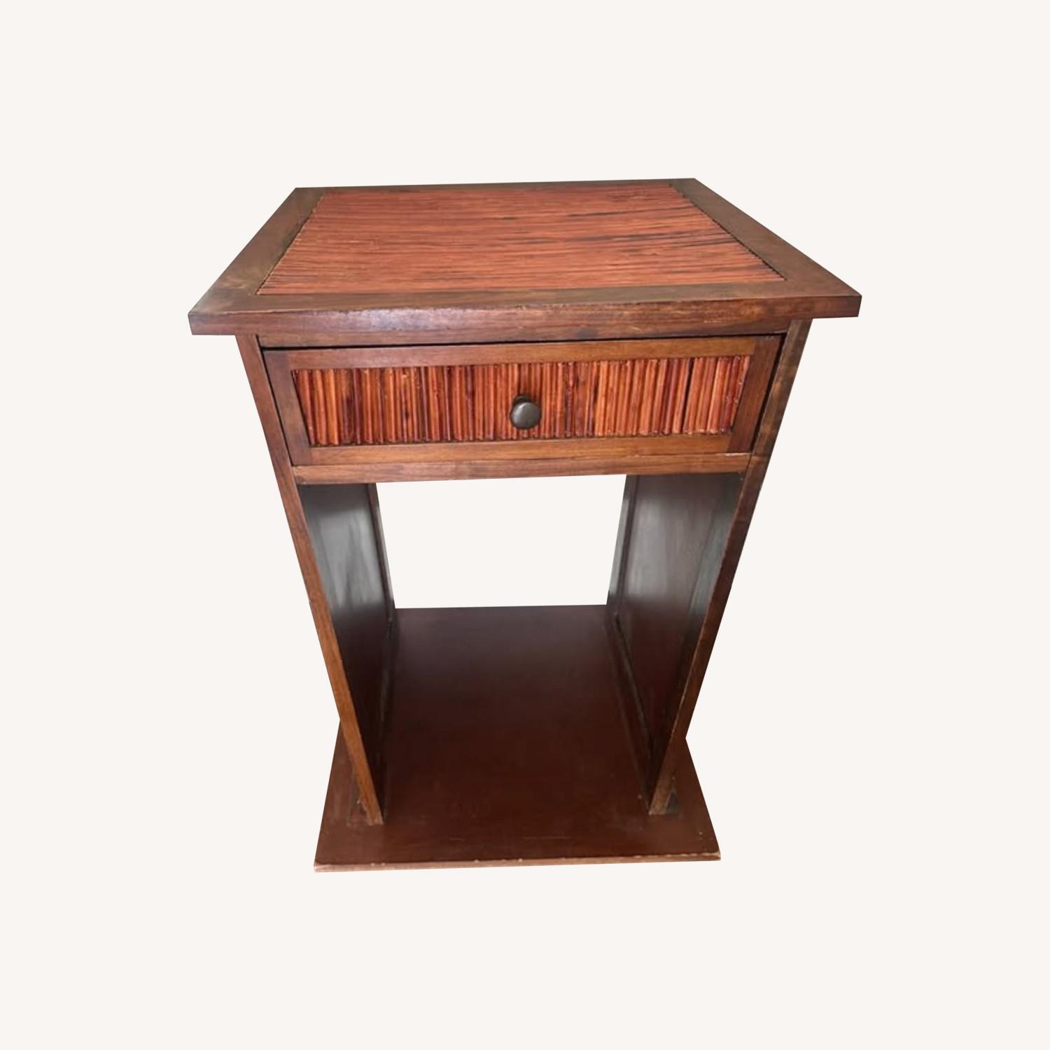 Vintage Boho Bamboo Nightstands / Side Tables - image-0