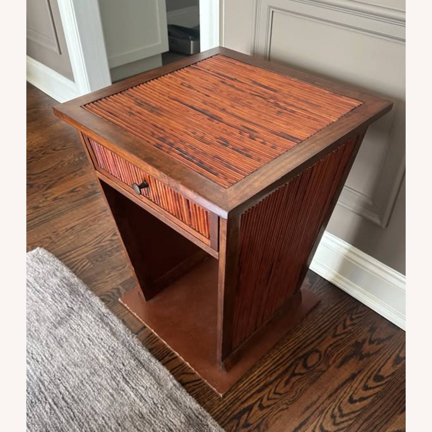 Vintage Boho Bamboo Nightstands / Side Tables - image-5
