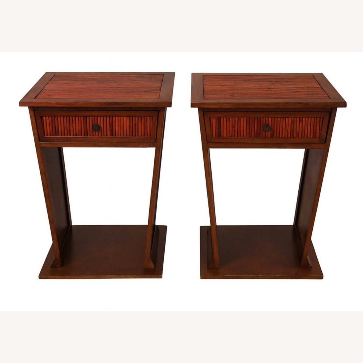 Vintage Boho Bamboo Nightstands / Side Tables - image-2
