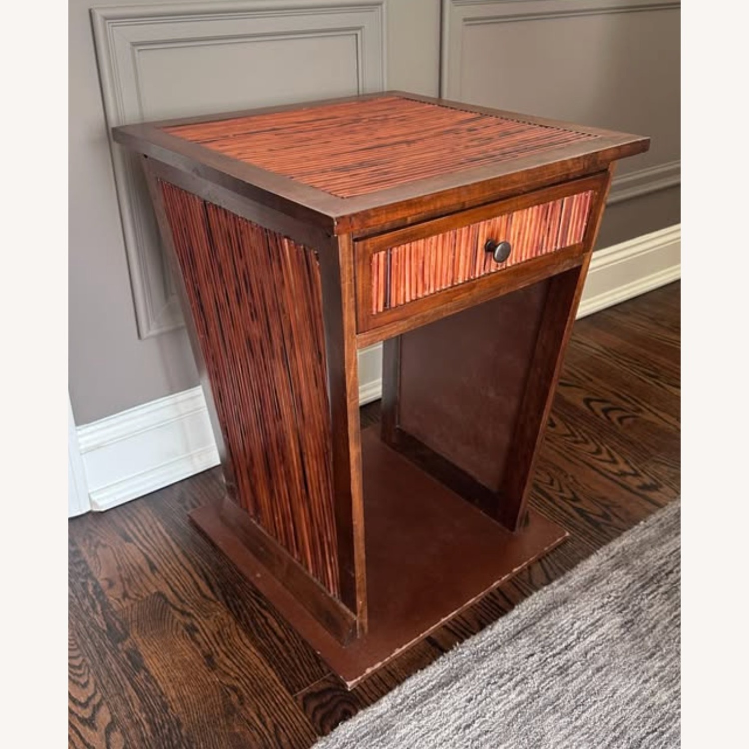 Vintage Boho Bamboo Nightstands / Side Tables - image-3