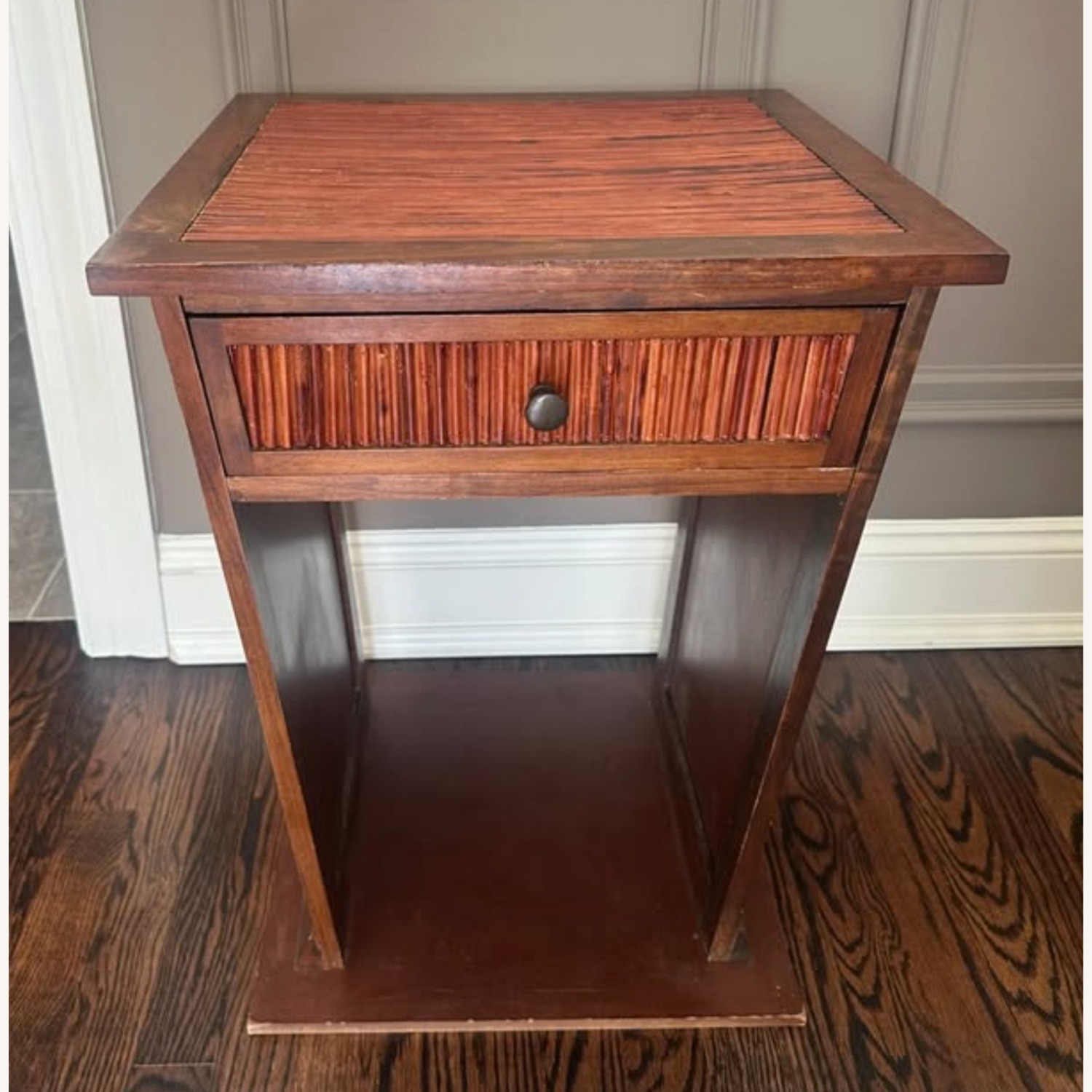 Vintage Boho Bamboo Nightstands / Side Tables - image-8