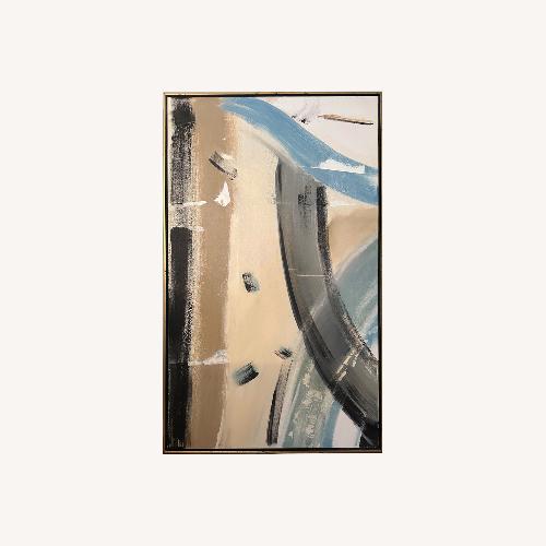 Used Large Abstract Painting in Gold Float Frame for sale on AptDeco