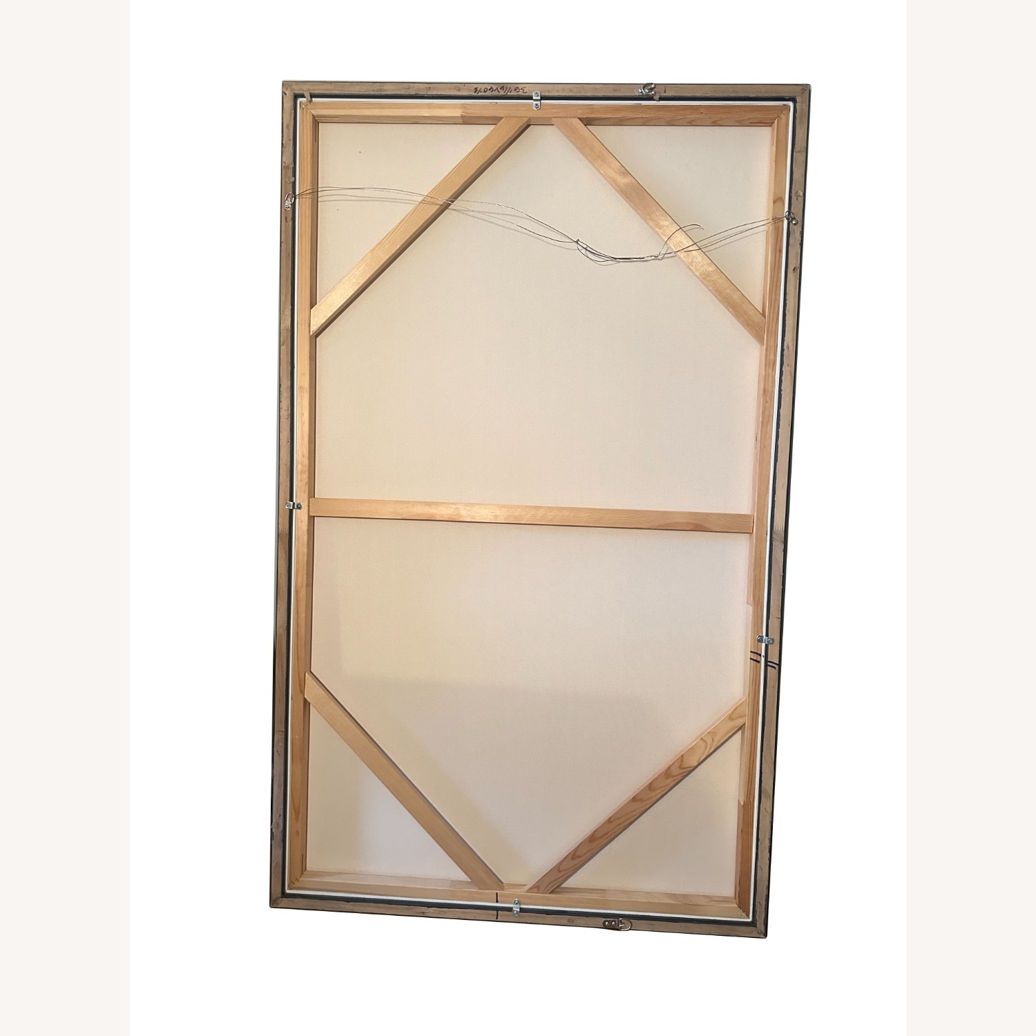 Large Abstract Painting in Gold Float Frame - image-7