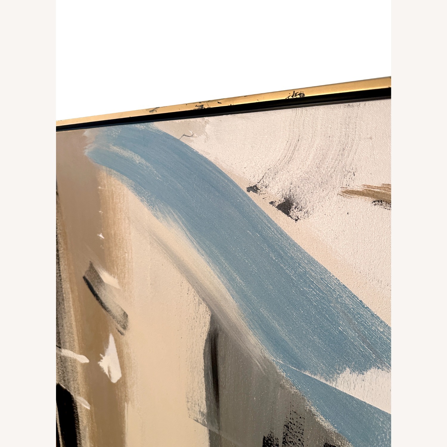 Large Abstract Painting in Gold Float Frame - image-2