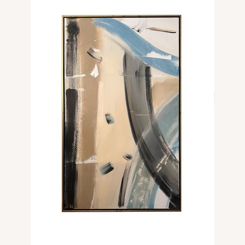 Used Large Abstract Painting in Gold Float Frame for sale on AptDeco