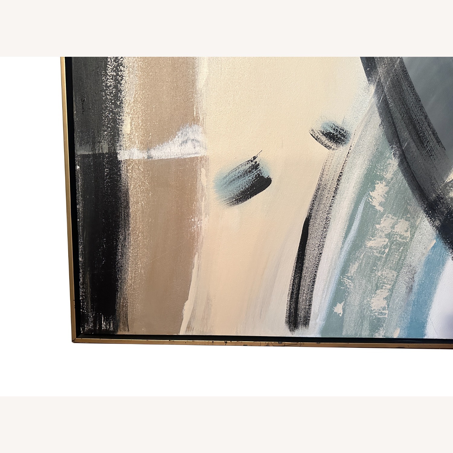 Large Abstract Painting in Gold Float Frame - image-4