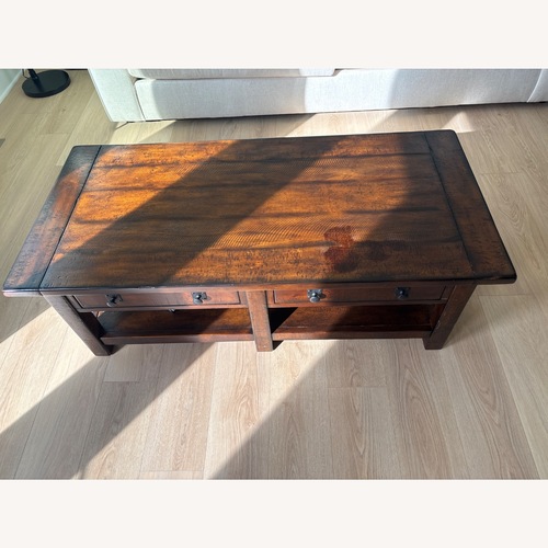 Used Pottery Barn Coffee Table (Hard Wood Mahogany) for sale on AptDeco